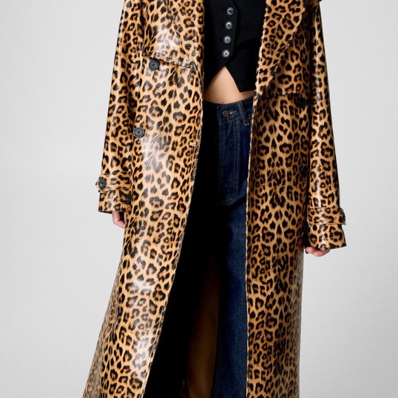 Leopard Print Long Coat - Picture 1 of 7